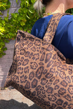 Leopard Vegan Suede Tote Bag