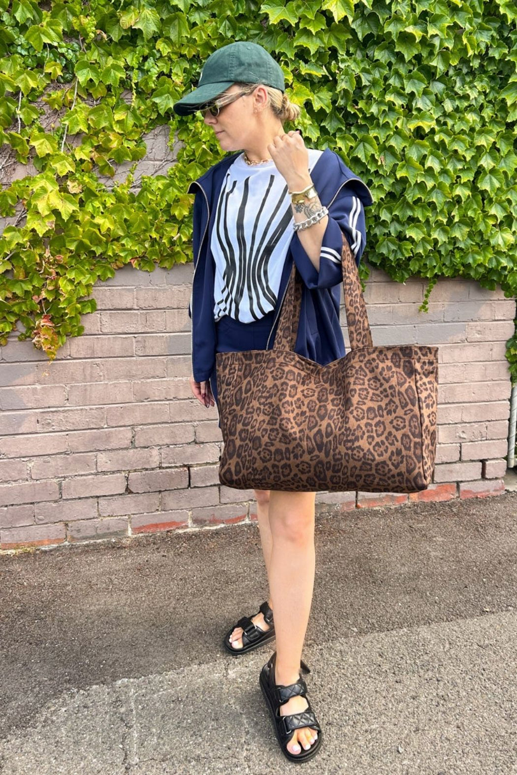 Leopard Vegan Suede Tote Bag