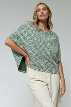 Green Tweed Cape Top