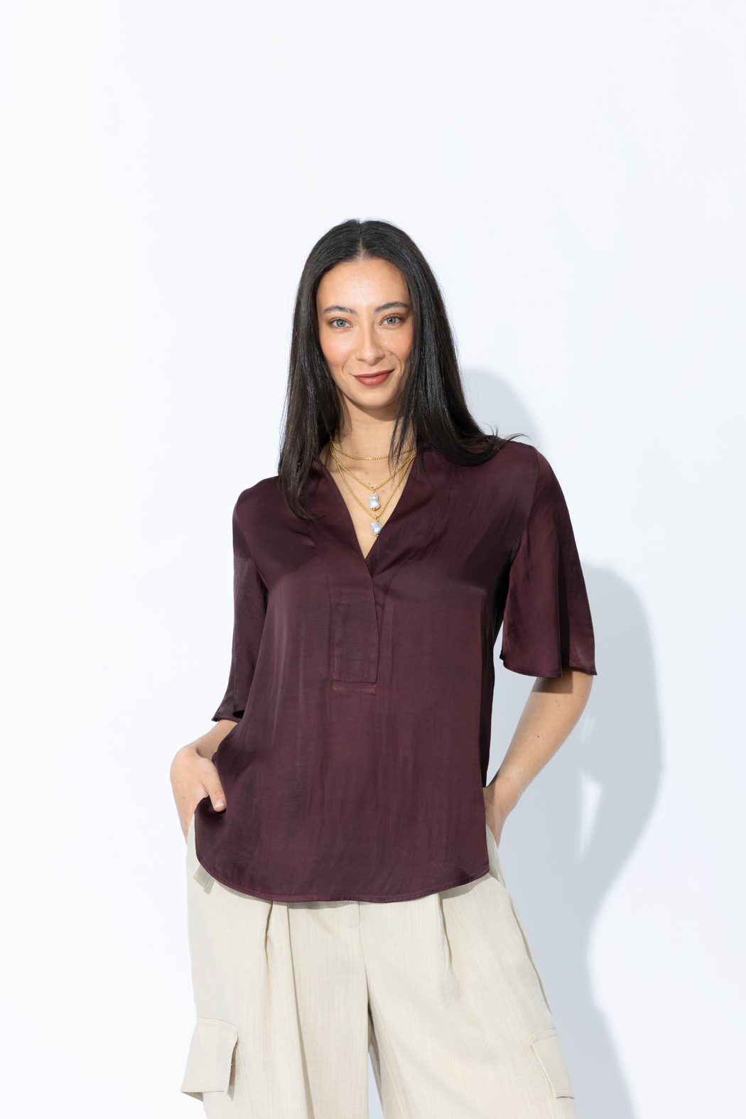 Chocolate Milan Fluted Blogger Shirt