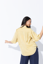 Lemon Embossed Fluted Blogger Shirt