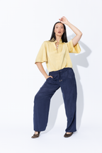 Lemon Embossed Fluted Blogger Shirt