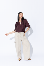 Chocolate Milan Fluted Blogger Shirt