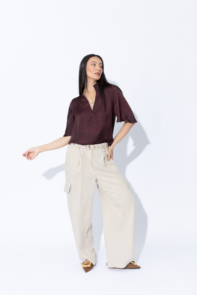 Chocolate Milan Fluted Blogger Shirt