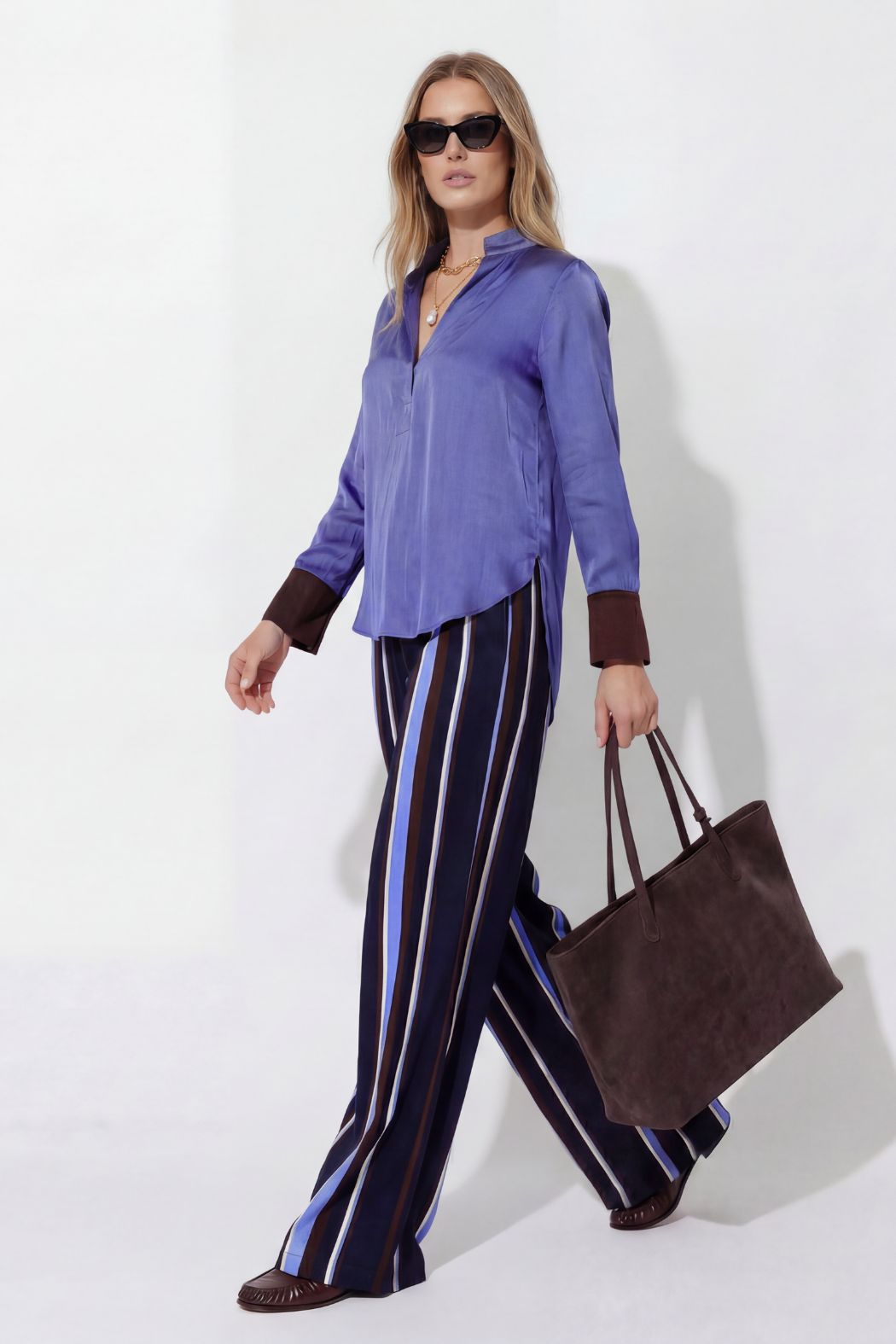 Slate Glow Cuffed Blogger Shirt