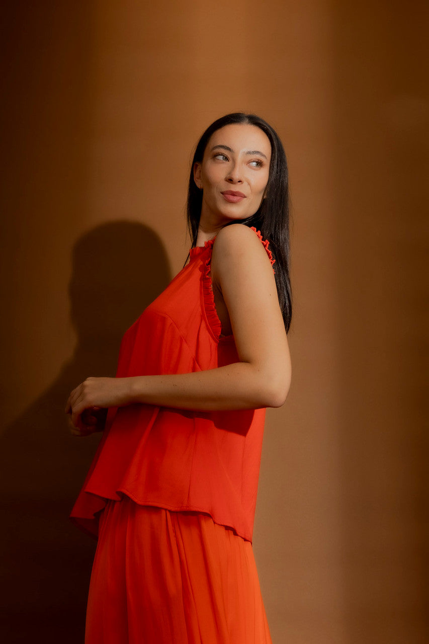 Orange Ruffle Cami