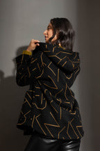 Black/Gold Hooded Coat