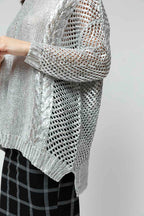 Silver Crochet Foil Knit