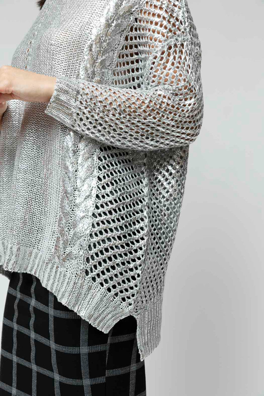 Silver Crochet Foil Knit