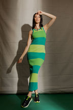 Lime / Jade / Green Stripe Rib Dress
