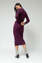 Plum Cable Knit Dress - SALE