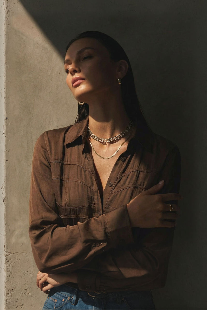 Mocha Glow Bustier Shirt