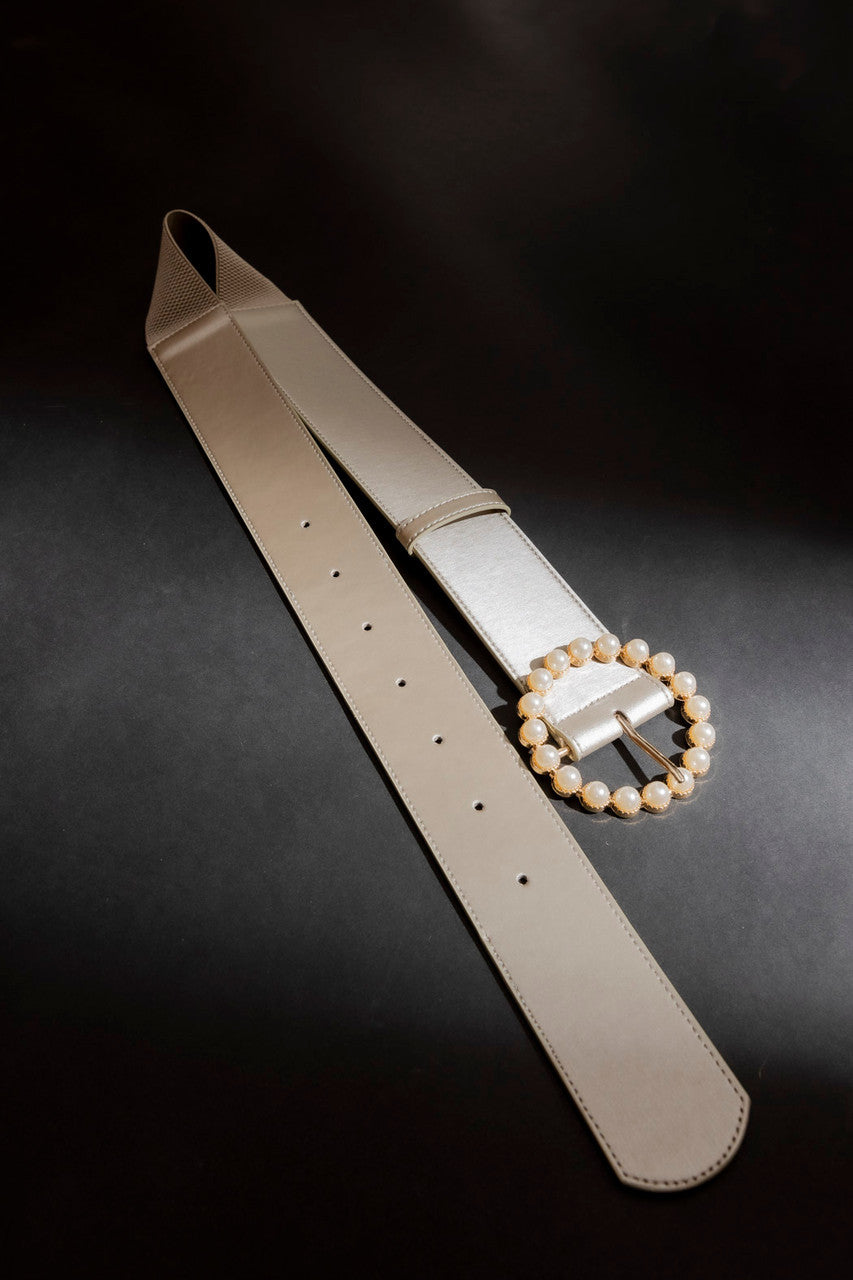 Pewter Pearl Buckle Belt Pewter S/M