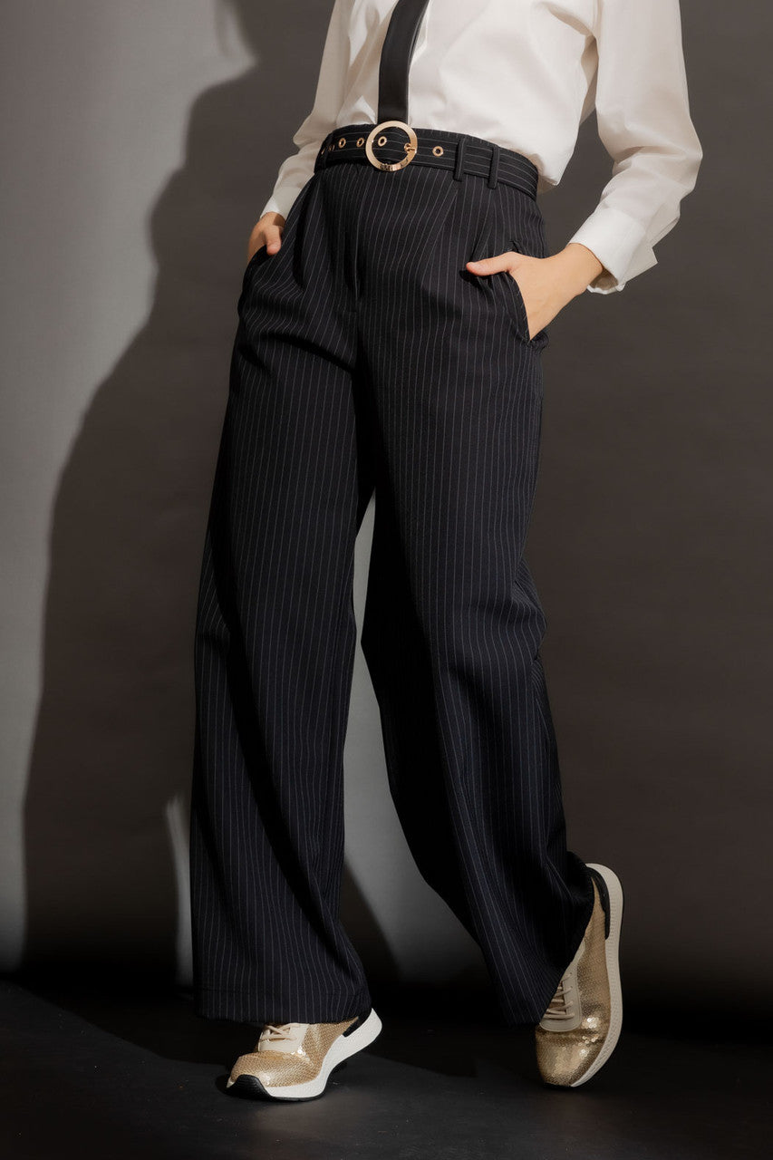 Black Stripe Cleo Pants Black Stripe
