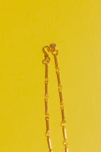 Gold Mini Cross Necklace - Green