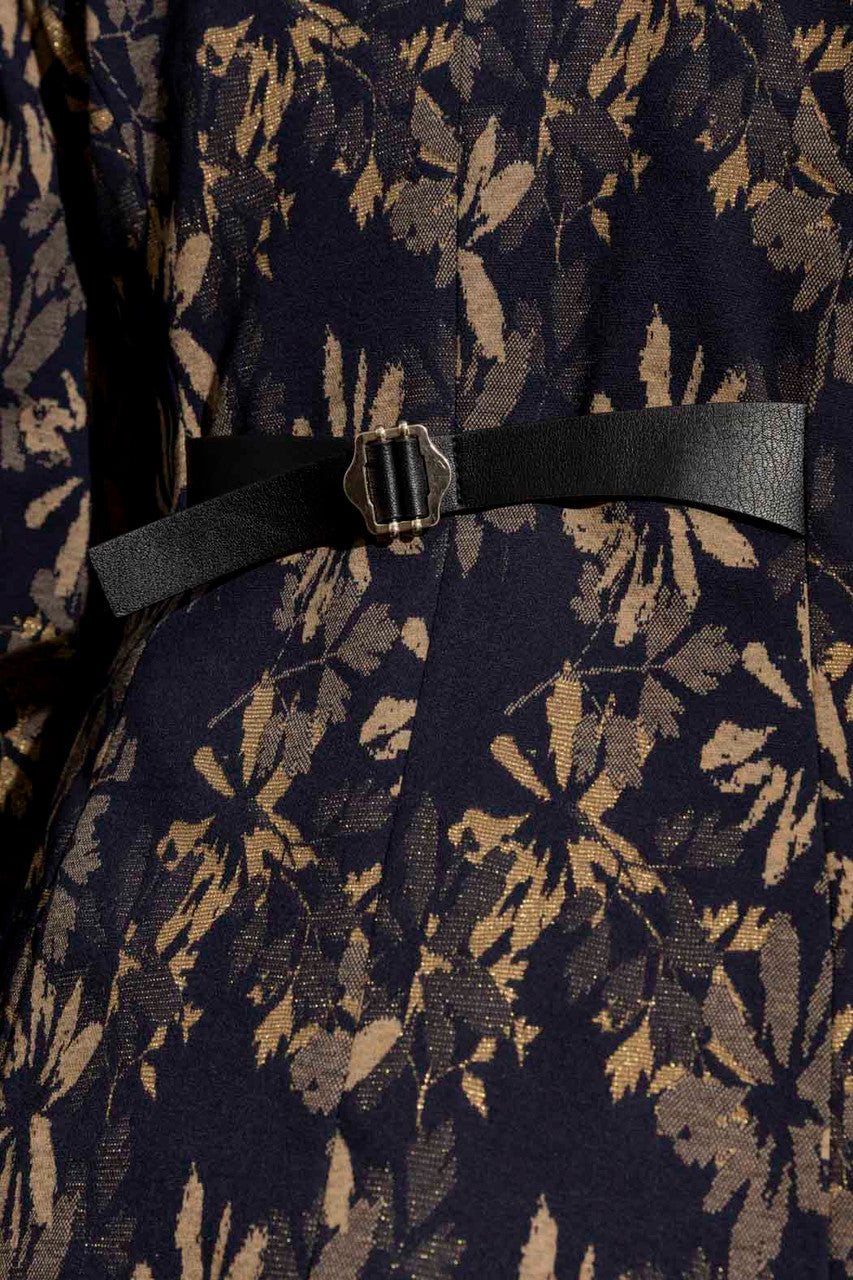Navy/Gold Belted Sisca Blazer