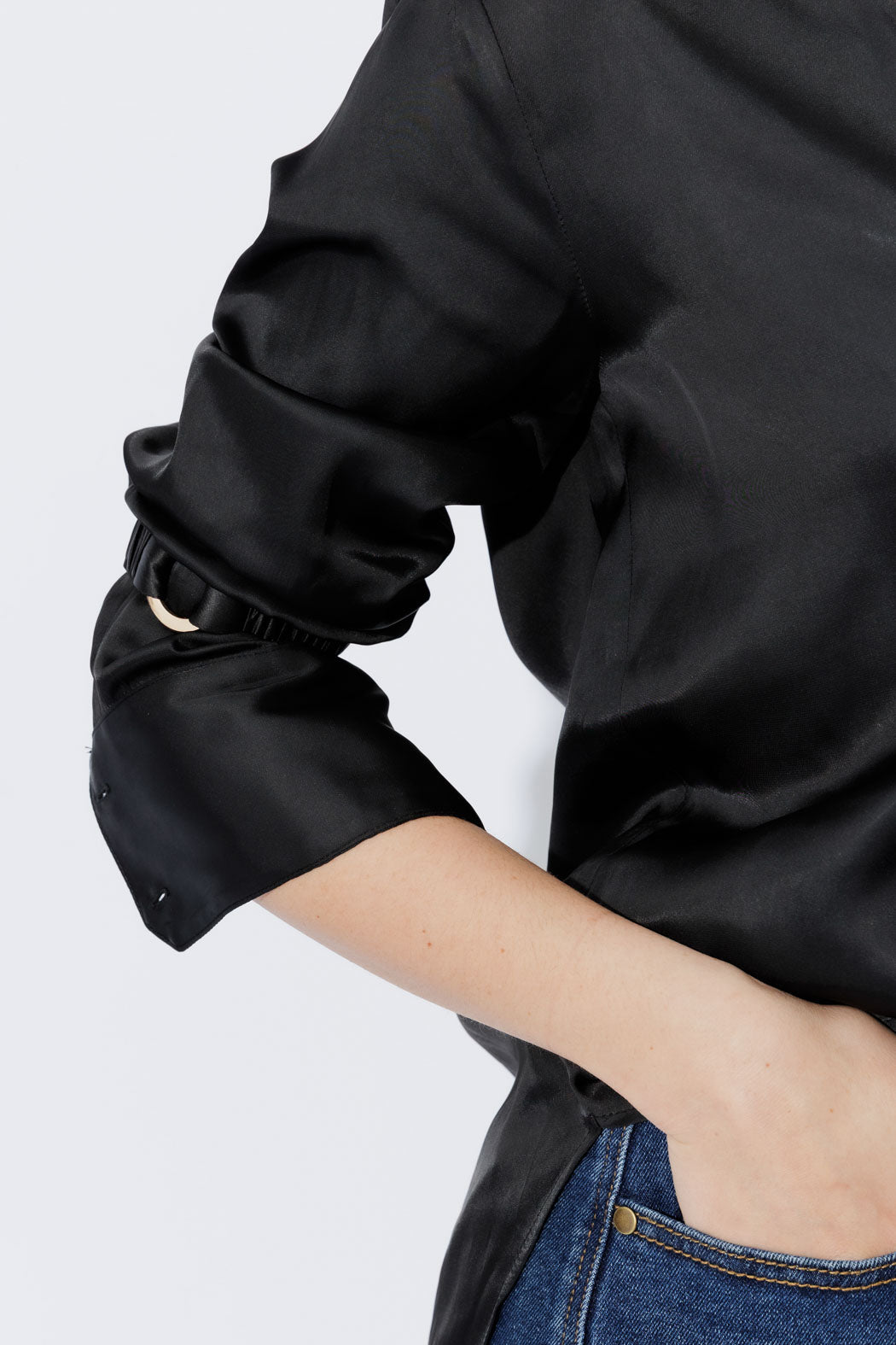 Black Satin Ring Armbands