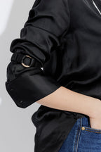 Black Satin Ring Armbands