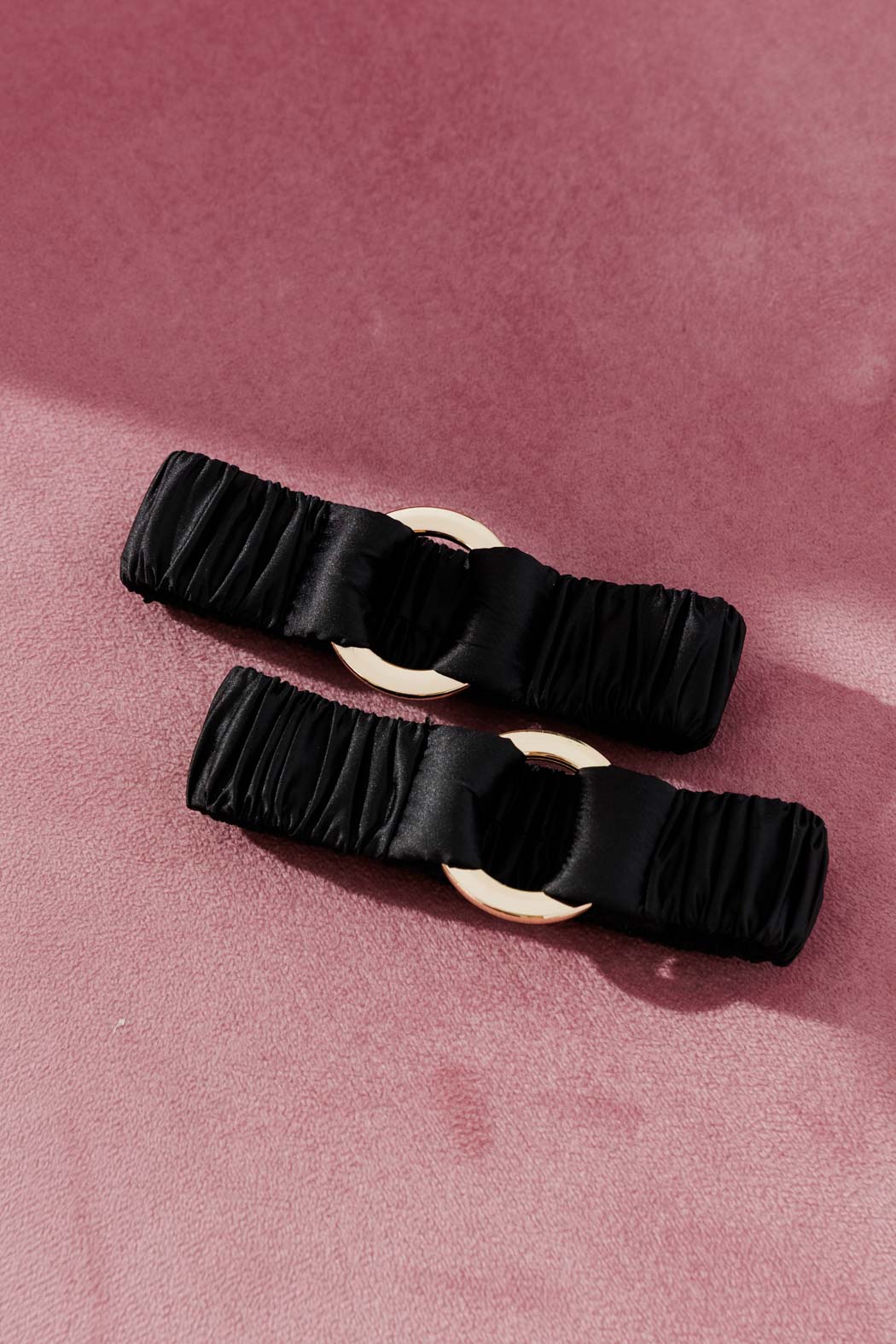Black Satin Ring Armbands