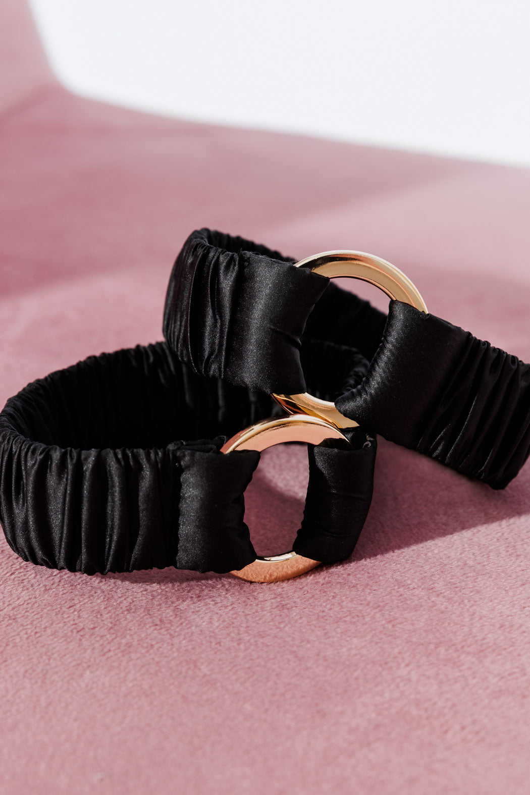 Black Satin Ring Armbands