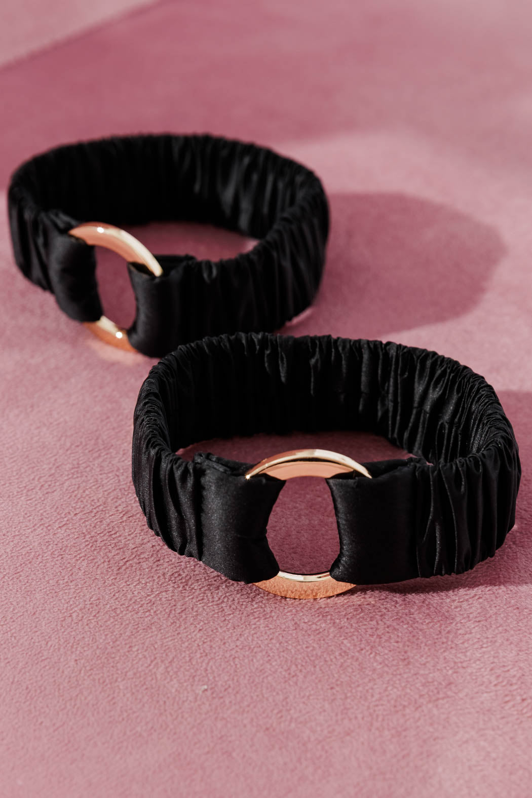 Black Satin Ring Armbands