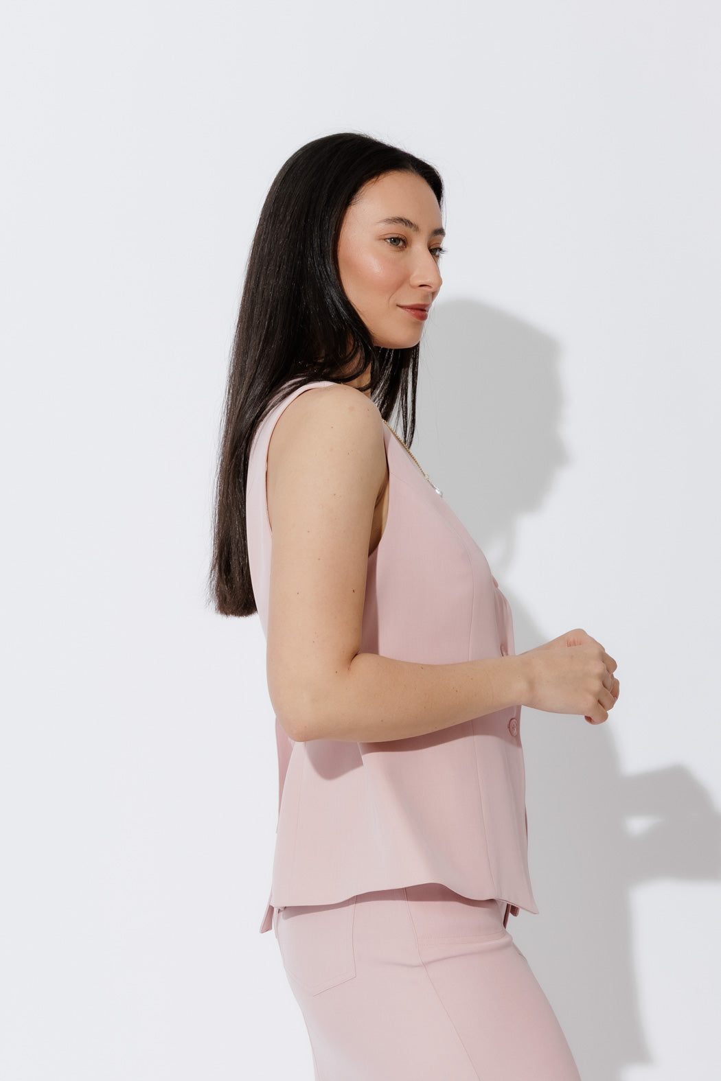 Soft Pink Round Neck Vest