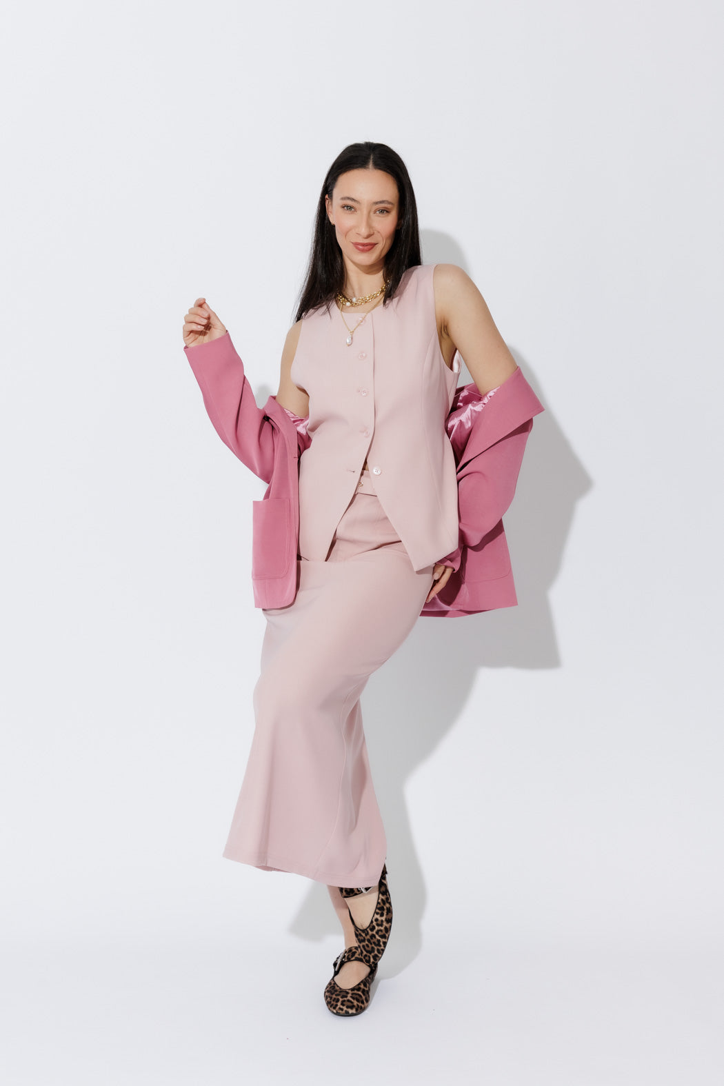 Soft Pink Belted Skirt