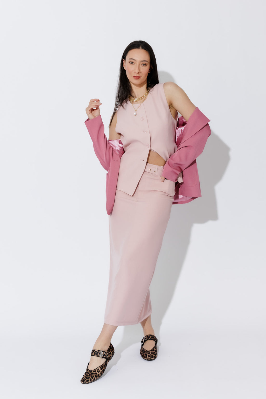 Soft Pink Round Neck Vest