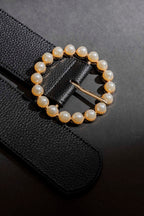 Black Pearl Buckle Belt Black S/M