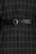 Charcoal Check Sisca Belt Blazer Charcoal Check