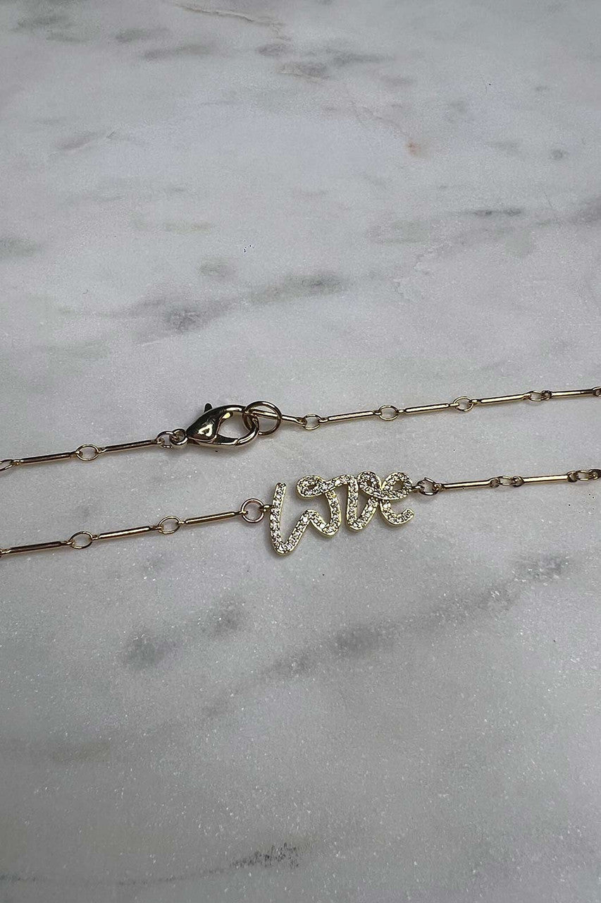 CLEAR LOVE NECKLACE S