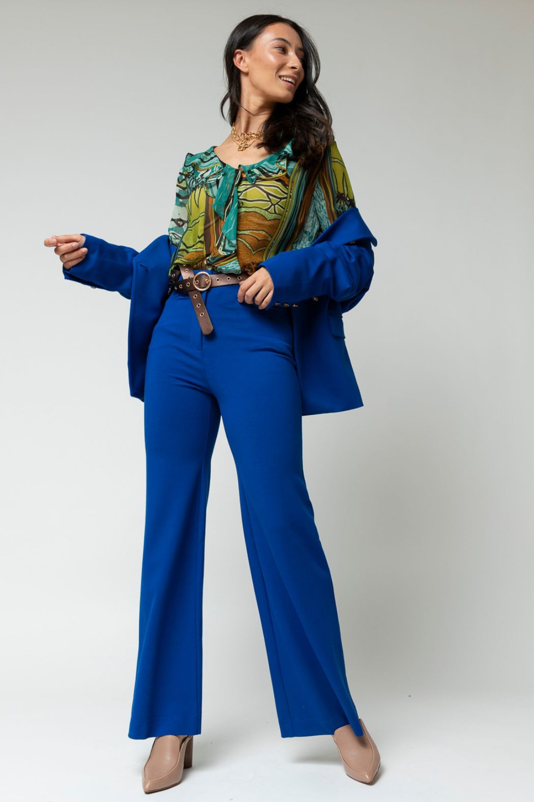 Deep Cobalt Ponte Wide Flare - Sale