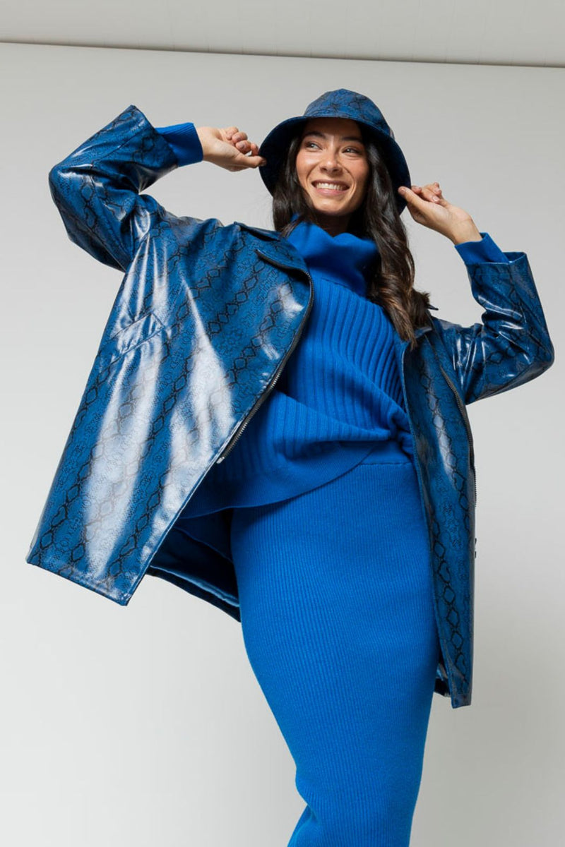 Cobalt Snake Raincoat - Sale
