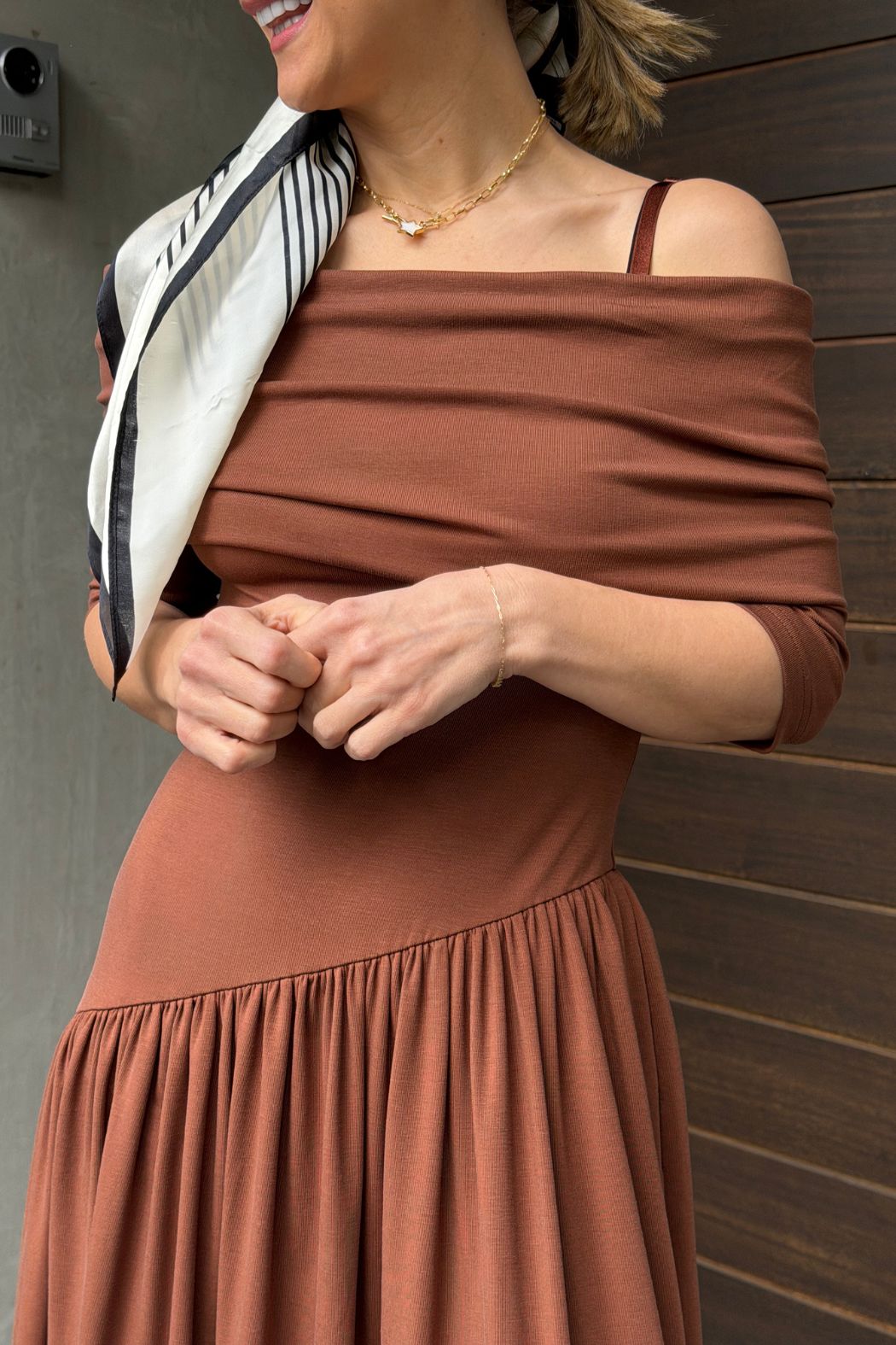 Brown Tencel Boho Dress