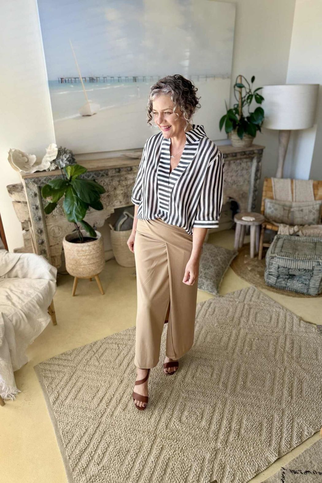 Charcoal Stripe Milan Blogger Shirt