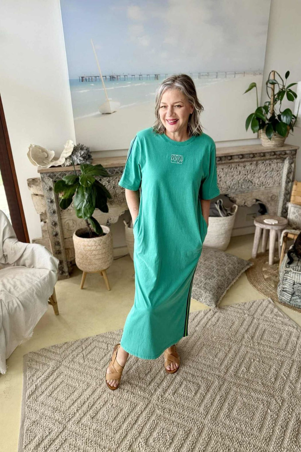 Aqua Washed Cotton Sport Dress