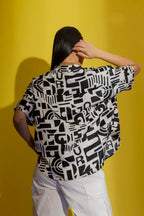 Black/White Crop Blake Shirt