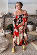 Orange Off Shoulder Dress - SALE
