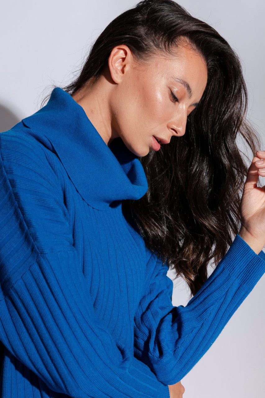 Cobalt Cowl Neck Jumper