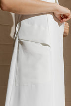 White Euro Longline Belted Vest