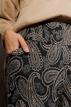 Black Paisley Jet Culotte