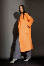 Orange Cocoon Coat