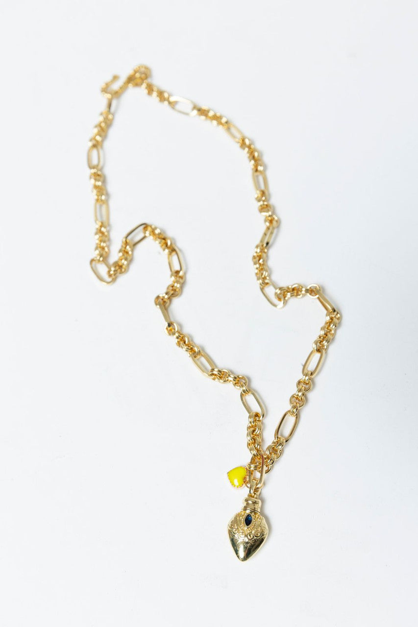 Gold Plated Chain Diamante Necklace S