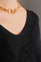 Black Criss-Cross V-Neck Jumper Black S