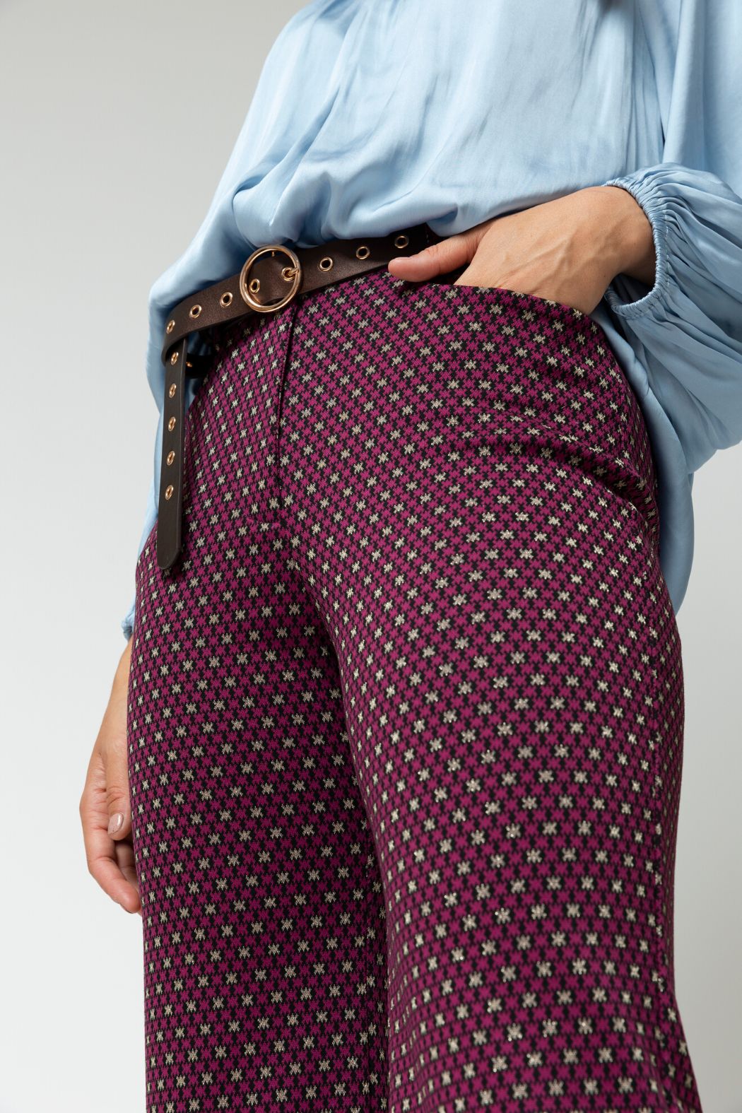 Dark Pink Star Mia Wide Pant - Final Sale