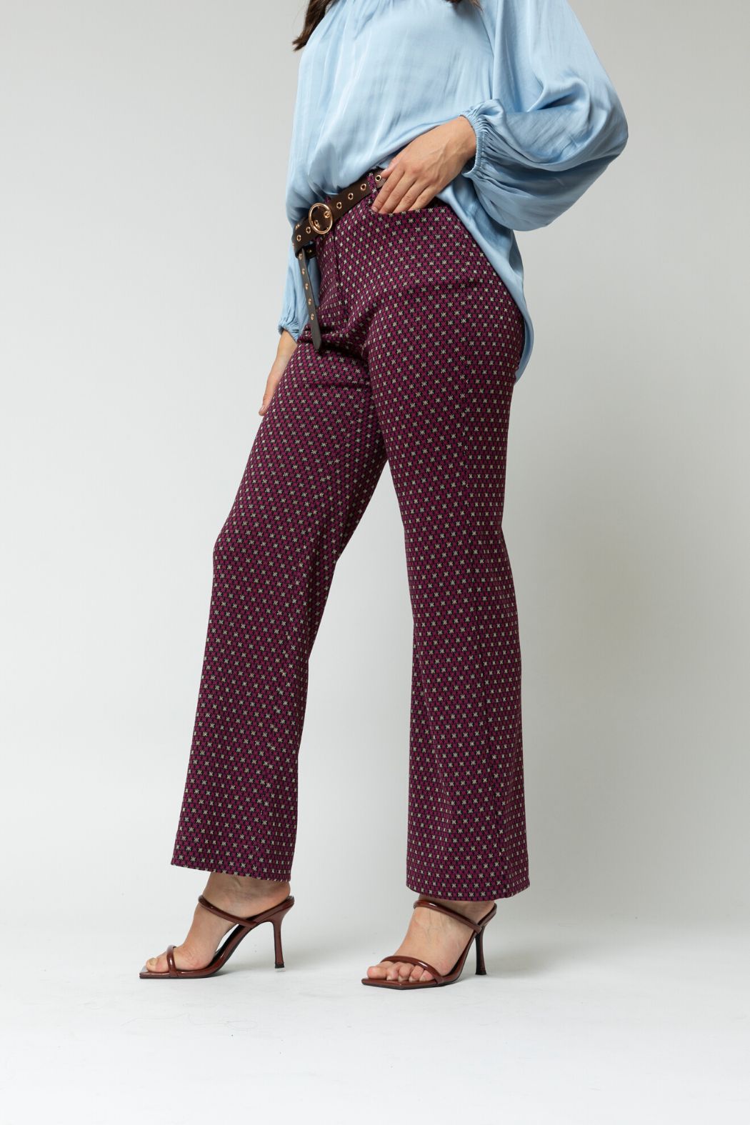 Dark Pink Star Mia Wide Pant - Final Sale