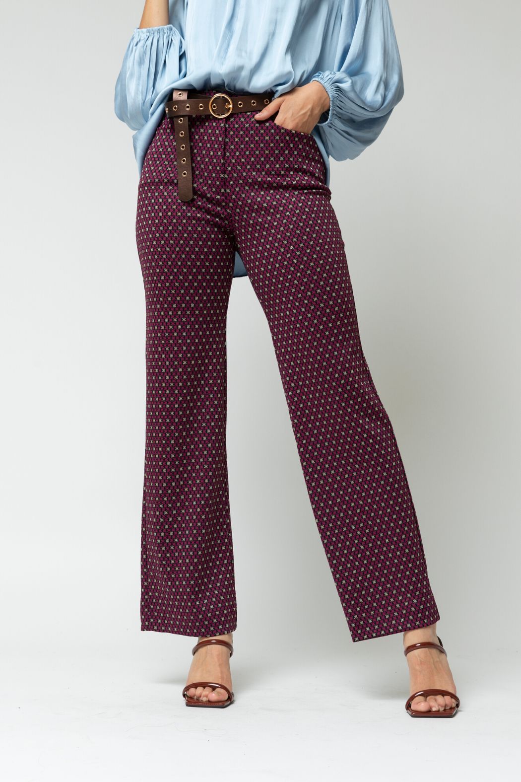 Dark Pink Star Mia Wide Pant - Final Sale