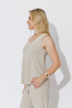 Beige/White Luxury Bias Cami
