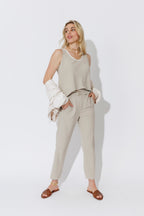 Beige Luxury Paperbag Pant