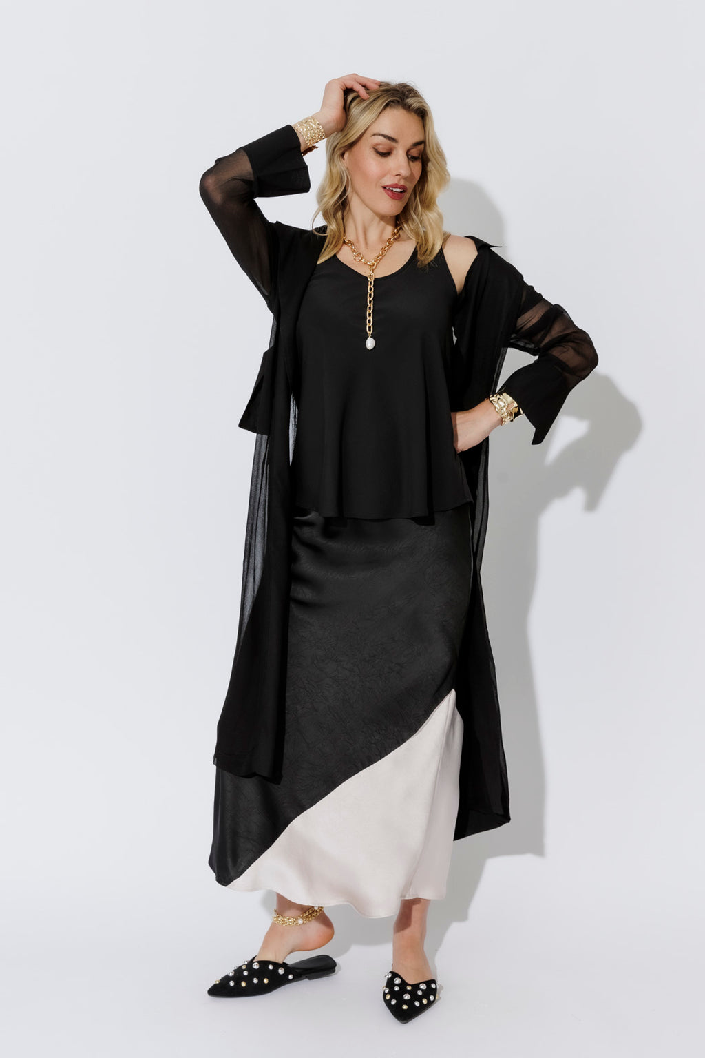 Black Luxury Bias Cami